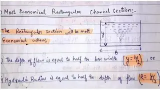 Most Economical Channel Section Conditions for Various Competitive Exams || Open Channel Flow