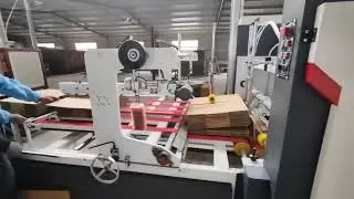 corrugated carton box folder gluer stitcher machine folding gluing stitching nailling machinery