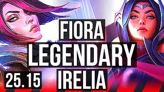 FIORA vs IRELIA (TOP) | 15 solo kills, 56k DMG, Legendary, 21/4/1 | KR Diamond | 25.15