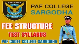 PAF college Sargodha fee structure | PAF cadet college Sargodha entry test syllabus and pattern