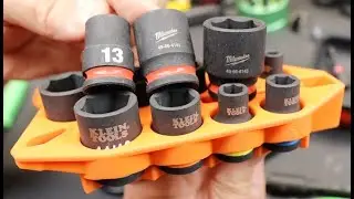 Grab-n-Go Sockets: Klein explores convenience, mobility, soft orange storage. Wish Milwaukee fit!