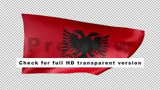 Albania Waving Flag Transparent Alpha
