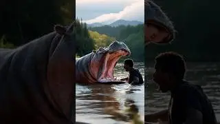 Hippo Swallowed a man #hippo #animals #wildlife #elephant #attack #funny #zoo #cat