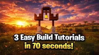3 Easy Minecraft Build Tutorials | Bell, Chair & Fence Gate Trick in 70 seconds!