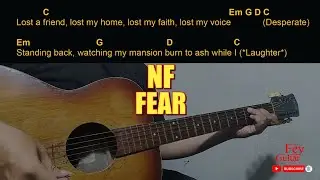 NF - FEAR | Easy Guitar Chord & Lyrics cover 