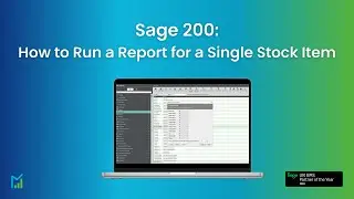 How to Run a Report for a Single Stock Item in Sage 200