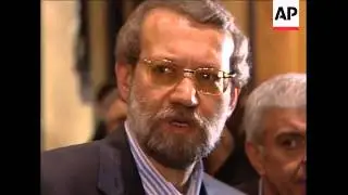 Biden arrival, Larijani in hall, Kissinger, Ivanov, security at venue
