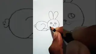 how to draw rabbit 🐇 with the number 200 easy drawing#easy #art #drawing #youtubeshorts #viral #draw