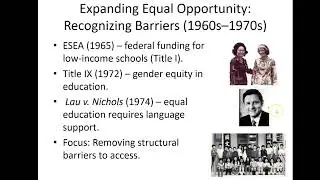 The Evolution of Equity and Equal Educational Opportunity in U S  Education Policy