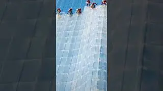 Cleaning a skyscraper after a sandstorm in Dubai