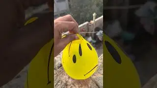 Experiment: Will a water balloon explode when it rolls down from a tall building?💥🎈#satisfying