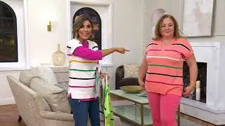 Belle by Kim Gravel Hyper Prep Multi Stripe V Neck Sweater on QVC