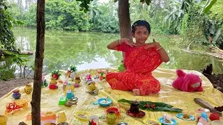 আমার কলা পাতায় রান্না||BANANA Leaf||Aishir Khelapati II Miniature Kitchen II পুতুল খেলা রান্না।।