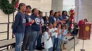 Arkansas state Capitol hosts gingerbread house competition for foster children
