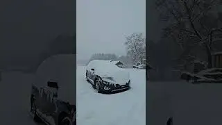 Trying to clean the snow using broom from Philippines #follow #highlights #snow #america #followme