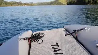 Onboard inflatable catamaran / Extremely smooth ride on flat water