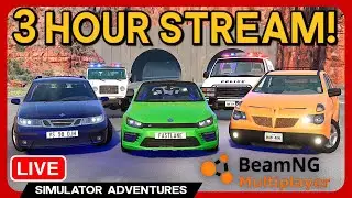 JOIN US!🤩3 HOURS of BeamNG Multiplayer LIVE!