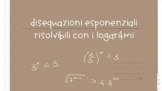 Disequazioni esponenziali risolvibili con i logaritmi