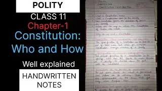 Polity | class 11 | chapter 1 | NCERT | Constitution: Why and How