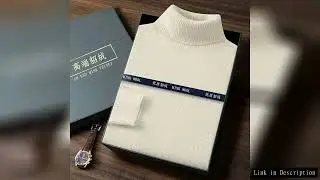 Men's 100% Mink Cashmere Thick Knit Sweater, Turn-Down Collar Warm Pullover, Winter Casual Long Slee