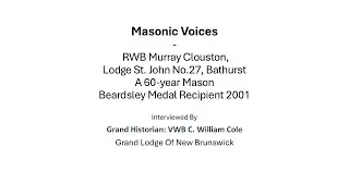 Masonic Voices   RWB Murray Clouston