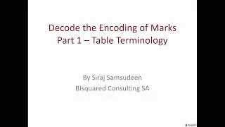 Babystep 12.1 - Table Terminology