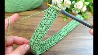 This Green Tunisian Crochet Headband Is So Pretty