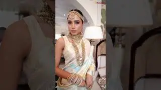 Ivory Rangkat Pure Banarasi Saree | Elegant Zigzag Detailing | Timeless Wedding & Festive Look