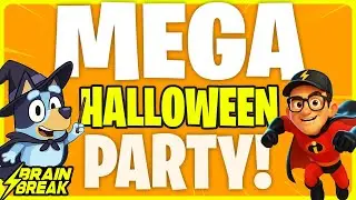 MEGA Halloween Brain Break Party ⚡️ Freeze Dance for Kids ⚡️ Floor is Lava ⚡️ Would You Rather