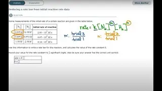 ALEKS:  Reducing A Rate Law From Initial Reaction Rate Data