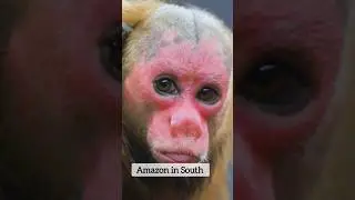 Bald Uakari, an Amazonian primates #shorts # shortsviral #monkey