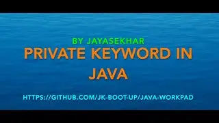 What is private keyword in Java