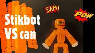 Baby robot destroys a can ! #StikBot