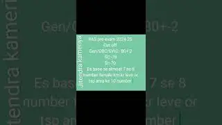 RAS pre exam cut off 2025-25