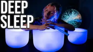 8 Hours Rain & Crystal Bowls for Deep Sleep | Black Screen Sound Bath