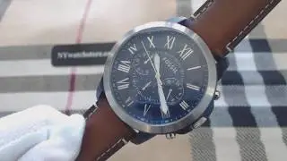 Men's Fossil Grant Chronograph Blue Dial Watch FS5151