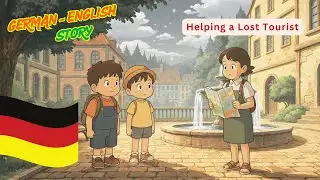 🌍 Helping a Lost Tourist in German | Learn German for Beginners 🇩🇪 | German-English story