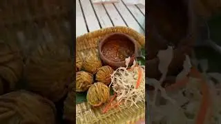 Deep Fried Wrapped Pork with Chinese Noodle : traditional thai food #delicious #thaifood #eating