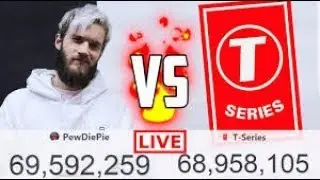 PEWDIEPIE VS T-SERIES LIVE SUB COUNT: WHO WILL PREVAIL? 90 000 000.