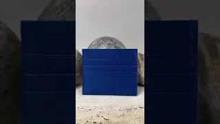 The Miles card holder handcrafted in electric blue, French ch&egrave;vre leather. #leathergoods