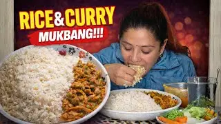 🍛 Rice & Curry Mukbang | Desi Hand Eating 😋 | Kristi Foodie