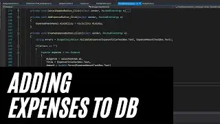 Adding Expenses to the SQLite Database in our WPF App -  Modern WPF Desktop App Part 16