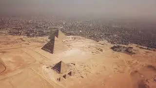 Aerial view of the Giza plateau 🫅🏻 #Egypt