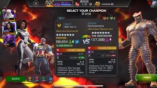 AW Season 59. Photon vs Destroyer on Node 32 Intercept / Mighty Charge #mcoc