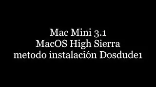 Mac Mini 3.1 High Sierra