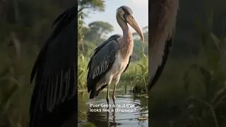 This Bird Looks Like a Real-Life Dinosaur! 🦖🦢#ShoebillStork #DinosaurBird #WildlifeFacts #WeirdBirds