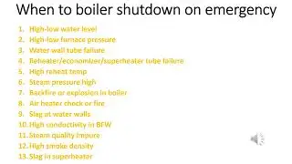 When to boiler shutdown on emergency in urdu/hindi