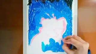 #oilpastels galaxy silhouette animal drawing with oil pastels-step by step-oil pastels