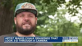 Minnesota artist makes chalk drawings that look 3D through a camera