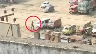 Video of people damaging cars in  West Bengal in police uniform